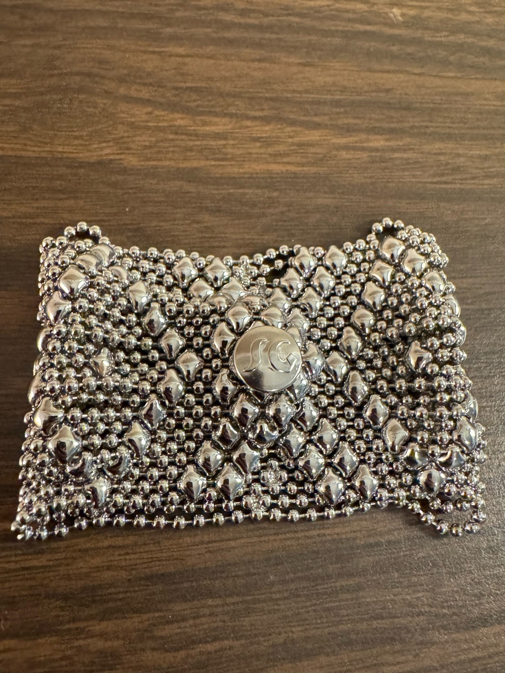 SG Liquid Metal Sergio Gutierrez Silver Mesh Wide Bracelet 7.5” Statement Cuff
